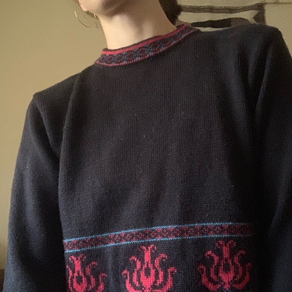 Cropped mock-turtle vintage wool sweater - Picture 2 of 6